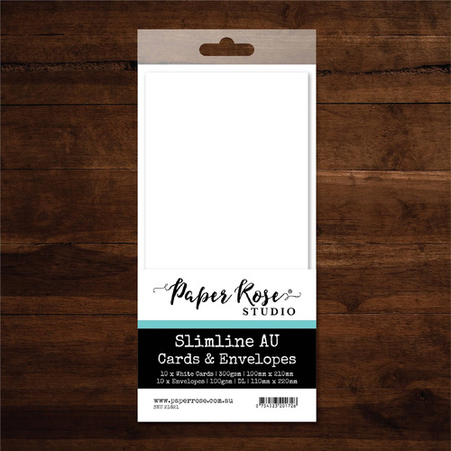 Paper Rose Studio - Slimline Cards & Envelopes - 10 pieces 