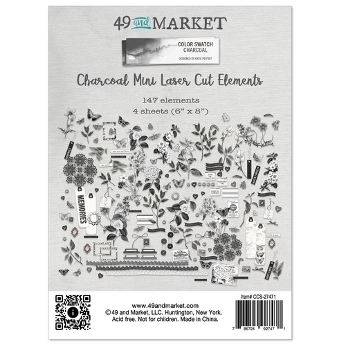49 and Market - Color Swatch: Charcoal - Mini Laser Cut Elements