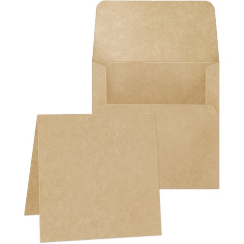 Graphic 45 - Staples - Square Cards 5 1/4″ x 5 1/4″ with Envelopes - Kraft