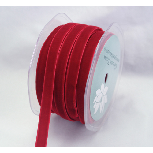 9mm Velvet Ribbon - Red