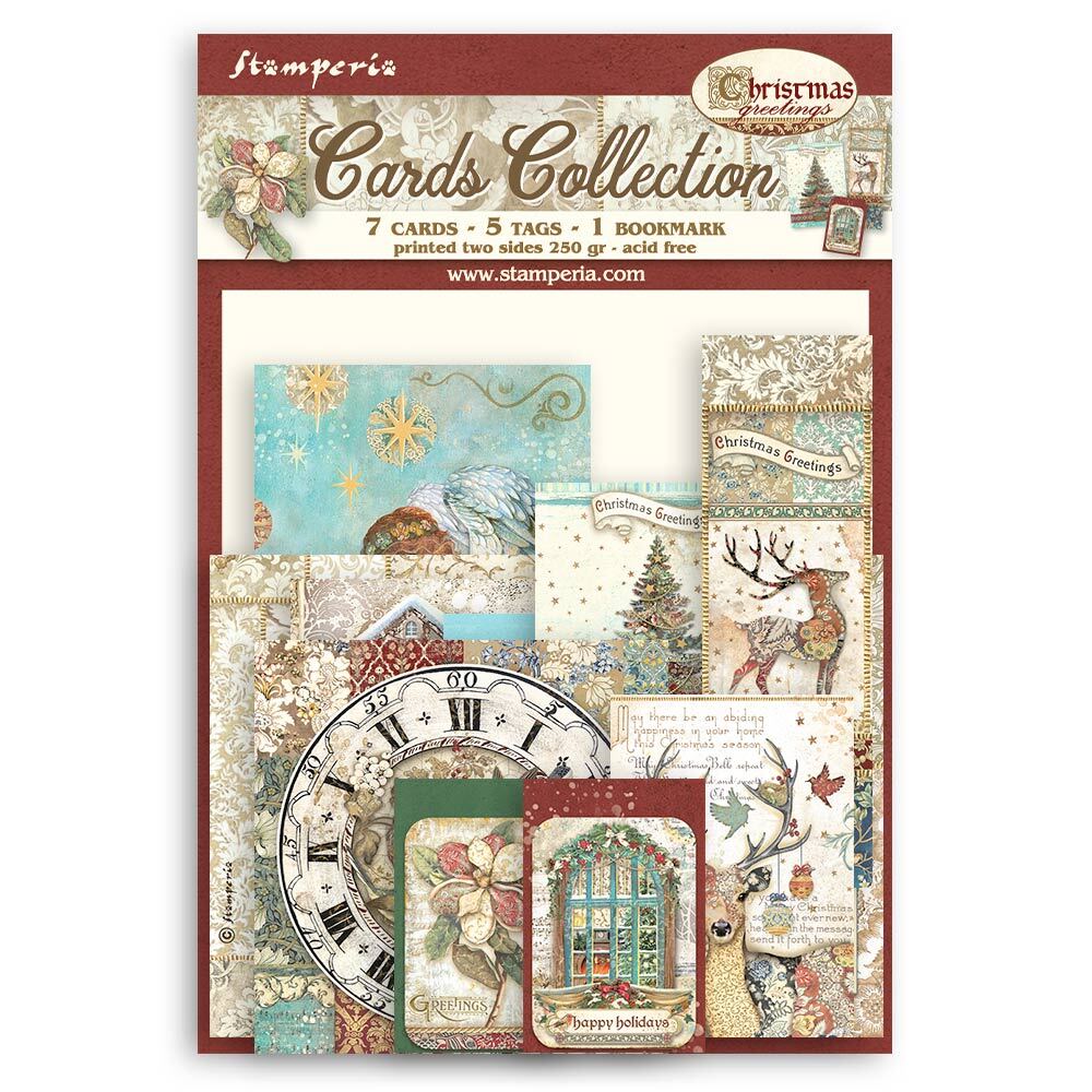Stamperia Christmas Greetings Cards Collection