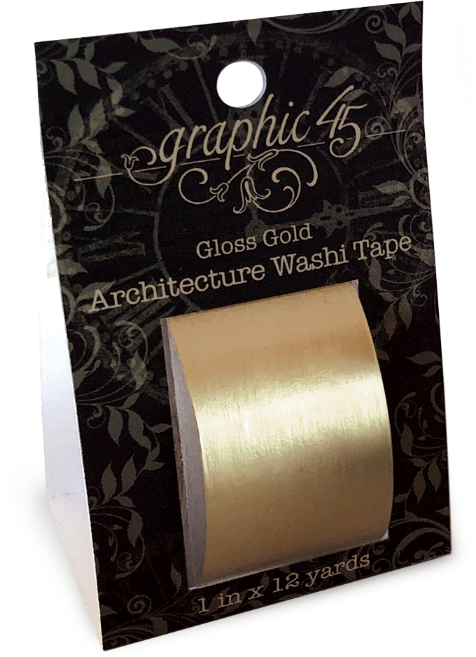 Graphic 45 Staples Architecture Washi Tape Gloss Gold