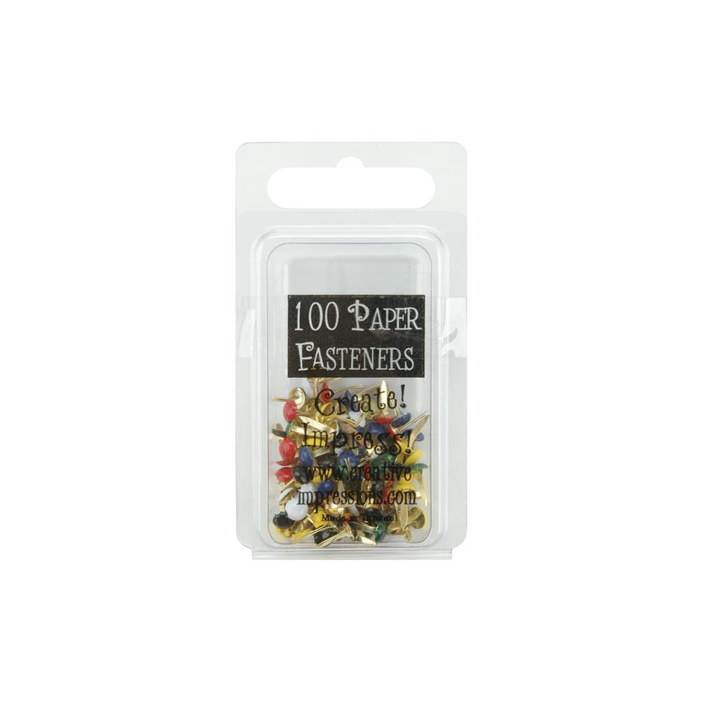 Creative Impressions Mini Painted Metal Paper Fasteners 3mm 100-pkg-round - Pearl