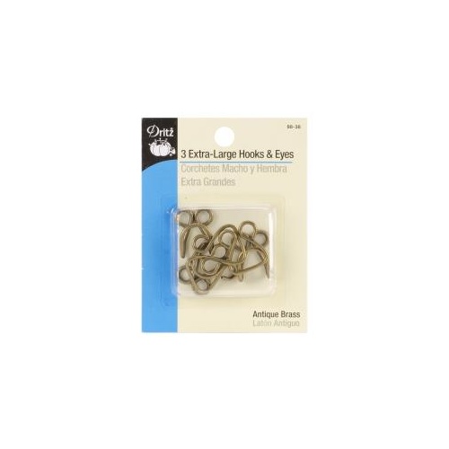 Dritz - Extra-Large Hooks & Eyes - Antique Brass
