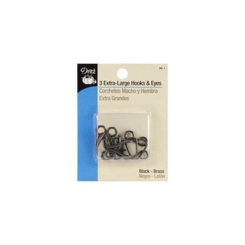 Dritz - Extra-Large Hooks & Eyes - Black