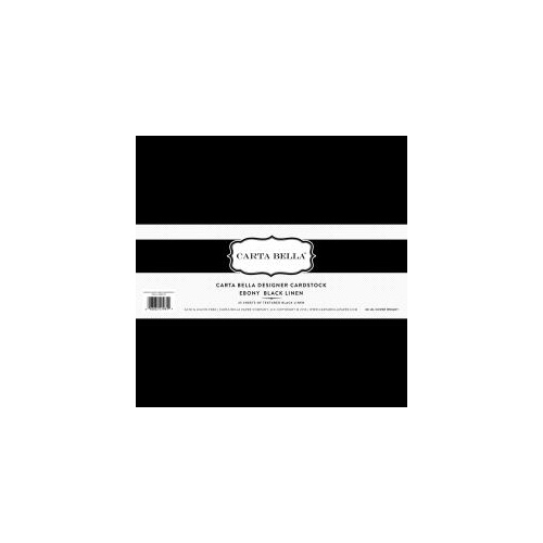 Carta Bella - 12x12 Designer Cardstock Pack - Ebony Black Linen (25 sheets)