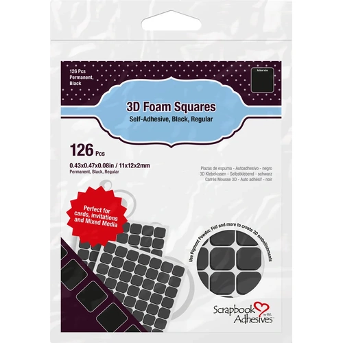 3D Foam Squares Regular - Black