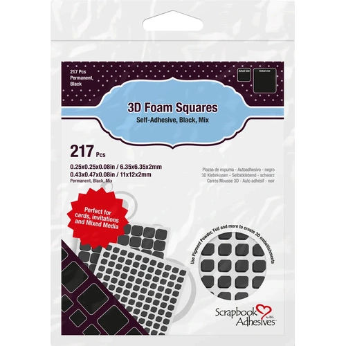 3D Foam Squares Variety Pack - Black