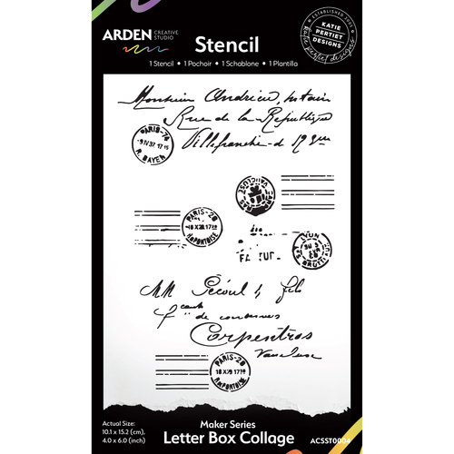 Arden Creative Studio - Vintage Maker Letter Box Collage - Stencil