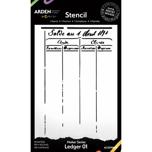 Arden Creative Studio - Vintage Maker Ledger 01 - Stencil