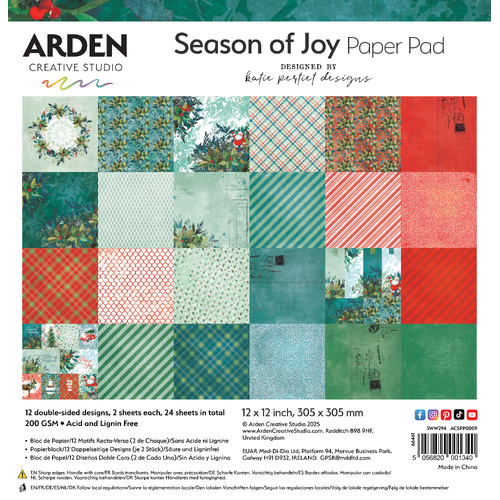 Arden Creative Studio - Season of Joy - 12x12 Paper Pad