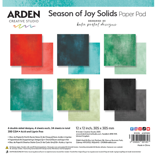 Arden Creative Studio - Season of Joy Solids - 12x12 Paper Pad