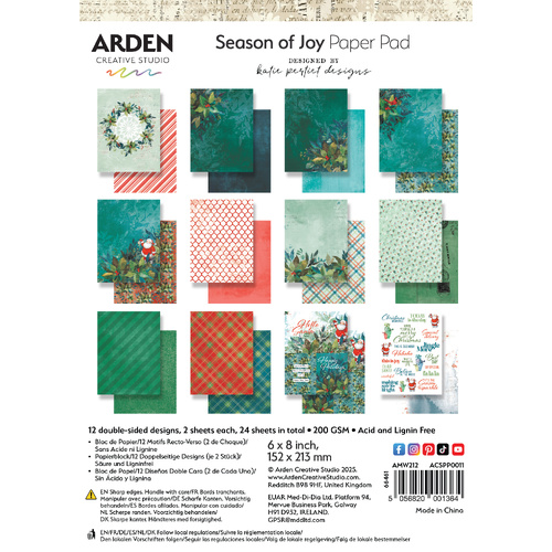 Arden Creative Studio - Season of Joy - 6x8 Paper Pad