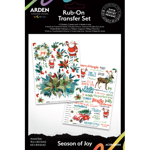 Arden Creative Studio - Season of Joy - Rub-On Transfer Set
