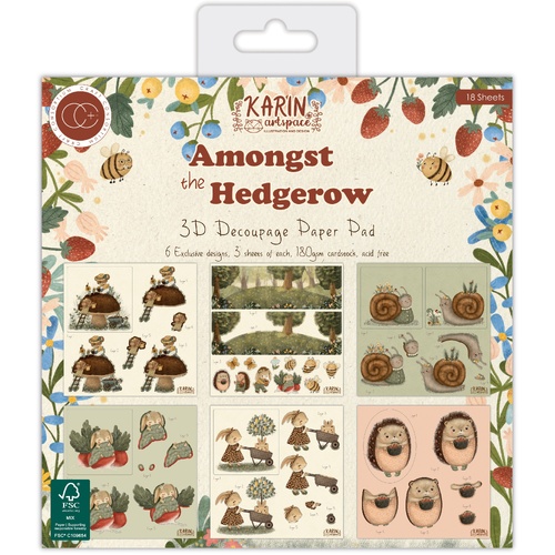 Craft Consortium - Amongst The Hedgerow - 3D Decoupage 8"X8" Pad 18/Pkg