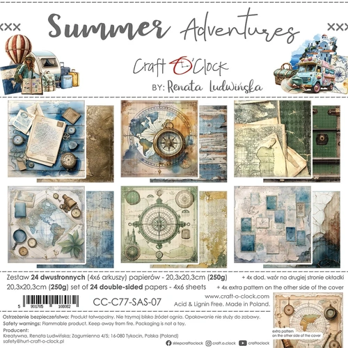 Craft O'Clock - Summer Adventures - 8x8 Collection Pack