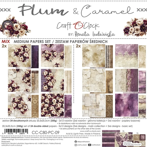 Craft O'Clock - Plum & Caramel - 8x8 MIX Collection Pack