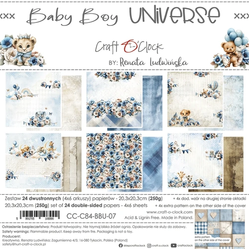 Craft O'Clock - Baby Boy Universe - 8x8 MAIN Collection Pack