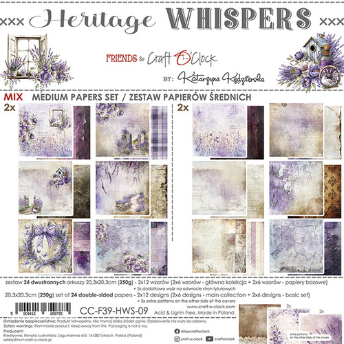 Craft O'Clock - Heritage Whispers - 8x8 MIX Collection Pack
