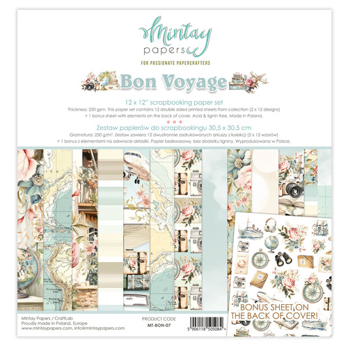 Mintay - Bon Voyage - 12x12 Paper Set