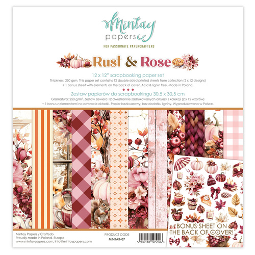 Mintay - Rust & Rose - 12x12 Paper Set