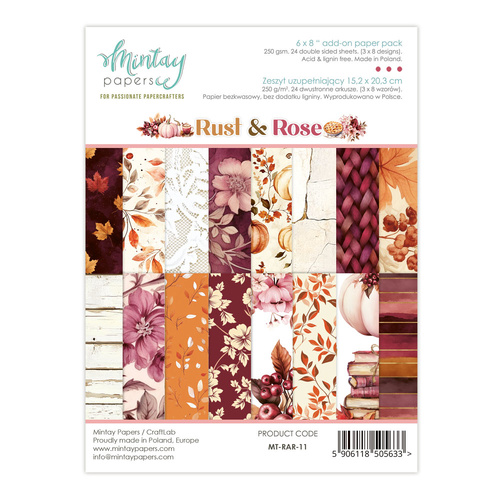 Mintay -Rust & Rose - 6x8 Add On Paper Pack