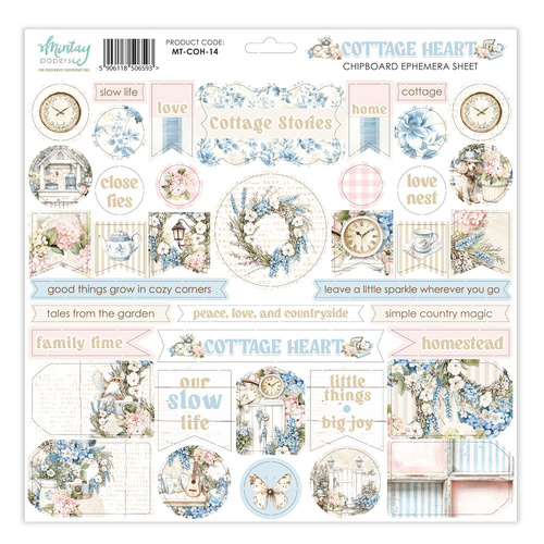 Mintay - Cottage Heart - Chipboard Ephemera Sheet