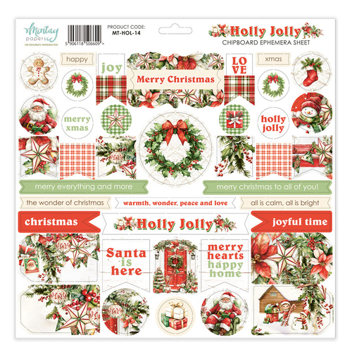 Mintay - Holly Jolly - Chipboard Ephemera Sheet