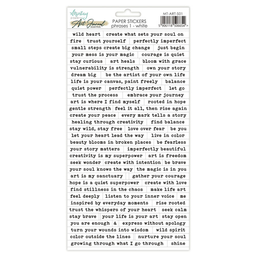 Mintay - Phrases 1 - White - 6x12 Art Journal Paper Stickers