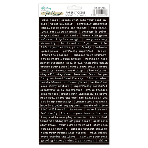 Mintay - Phrases 1 - Black - 6x12 Art Journal Paper Stickers