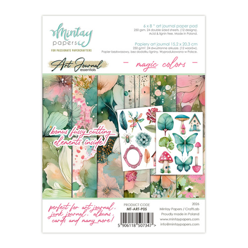 Mintay - 6 x 8 Art Journal Paper Pad - Magic Colours