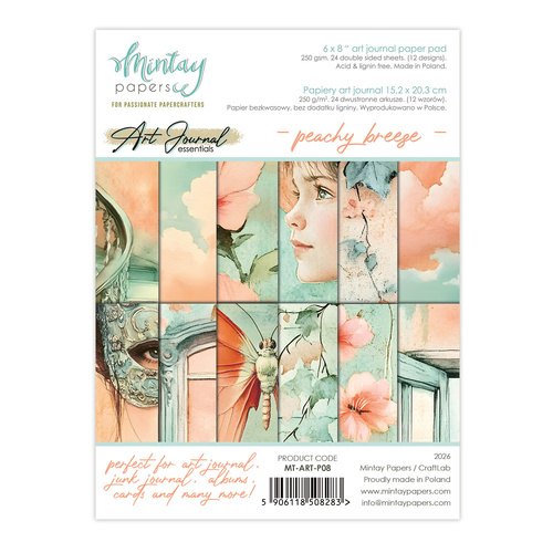 Mintay - 6 x 8 Art Journal Paper Pad - Peachy Breeze