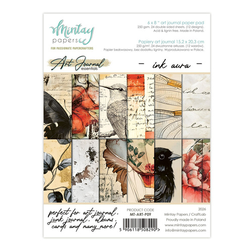 Mintay - 6 x 8 Art Journal Paper Pad - Ink Aura