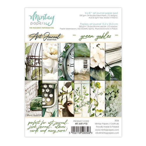 Mintay - 6 x 8 Art Journal Paper Pad - Green Gables