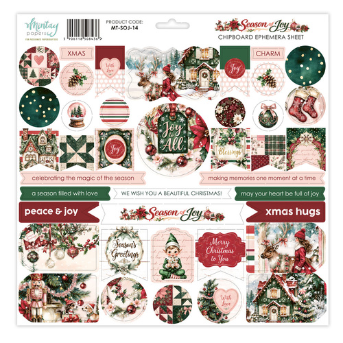 Mintay - Season of Joy - Chipboard Ephemera Sheet