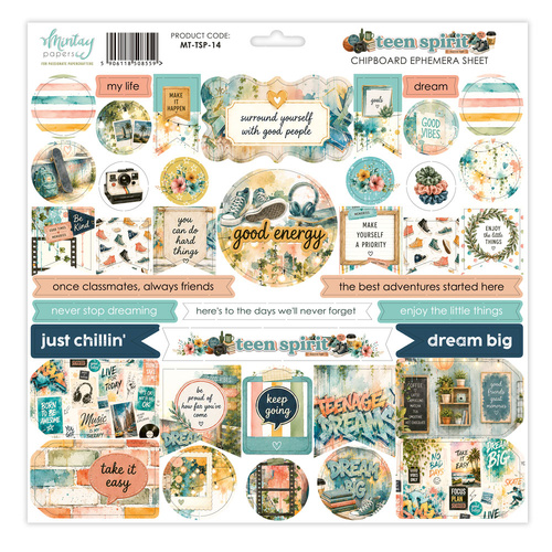 Mintay - Teen Spirit - Chipboard Ephemera Sheet