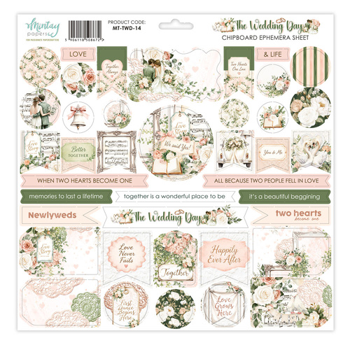 Mintay - The Wedding Day - Chipboard Ephemera Sheet
