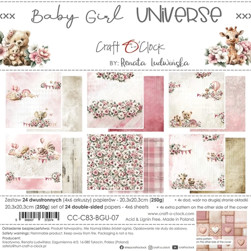 Craft O'Clock - Baby Girl Universe - 8x8 MAIN Collection Pack