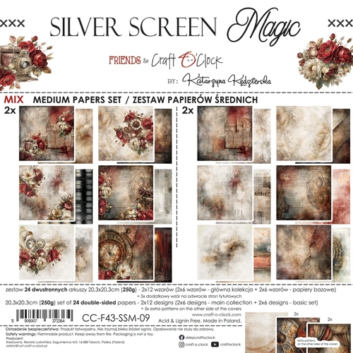 Craft O'Clock - Silver Screen - 8x8 MIXED Collection Pack