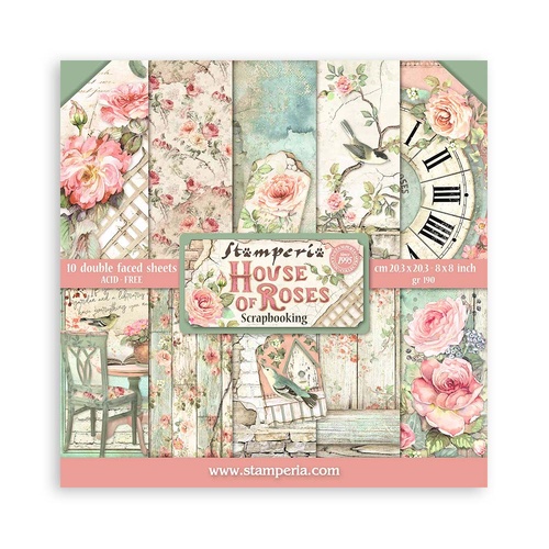 Stamperia - House of Roses - 8x8 Paper Pad