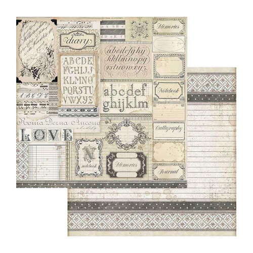 **Stamperia - Calligraphy - Patchwork Of Labels