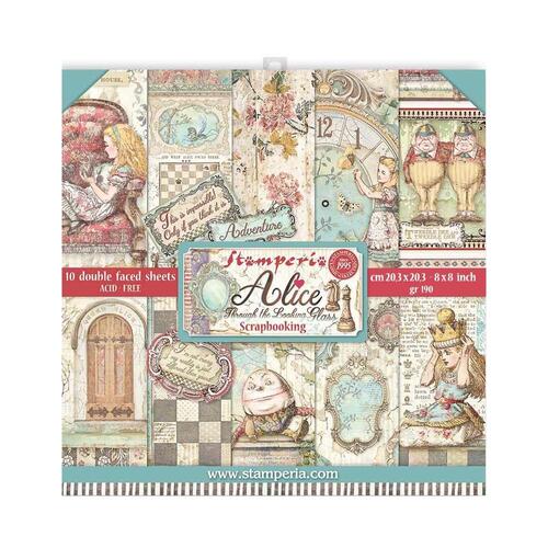 Stamperia - Alice Through The Looking Glass - 8x8 Paper Pad