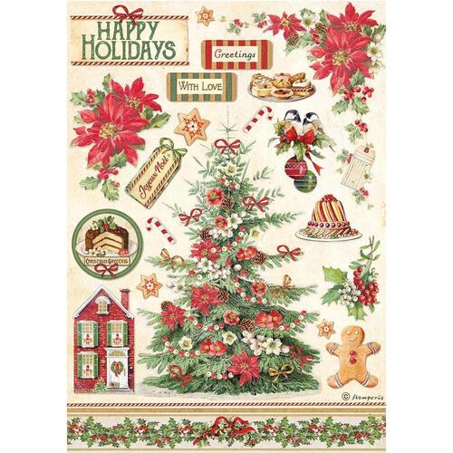 Stamperia - Classic Christmas Tree - Rice Paper Sheet A4