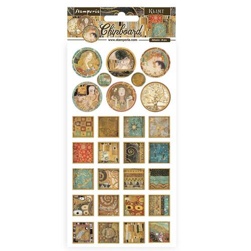Stamperia -  Klimt - Squares & Rounds - Chipboard