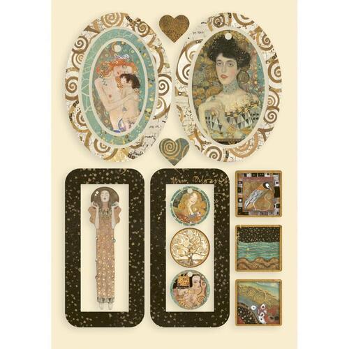 Stamperia - Klimt - Bag Handles & Hearts - A5 Wooden Shapes