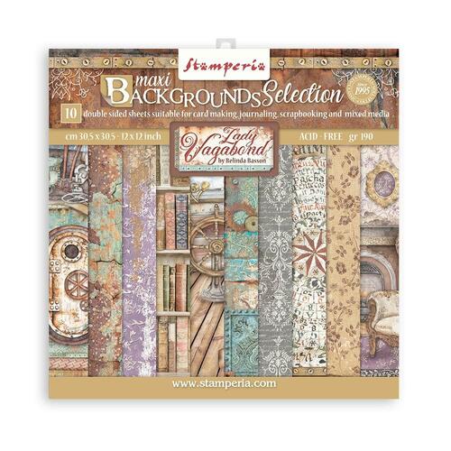 Stamperia - Lady Vagabond Lifestyle Backgrounds - 12x12 Paper Pad
