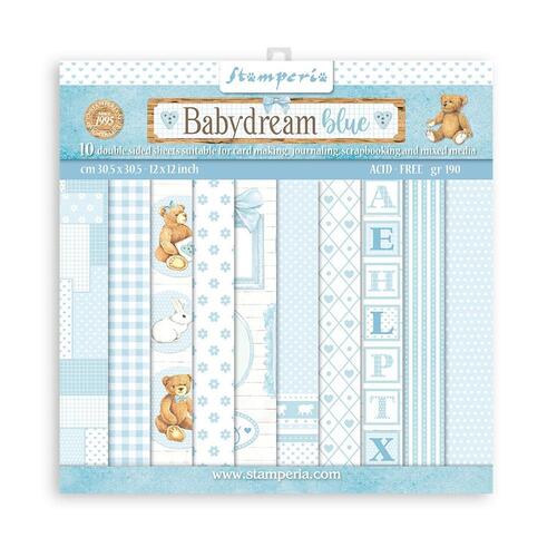 Stamperia - Backgrounds Babydream Blue - 8x8 Paper Pad