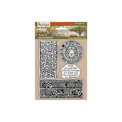 Stamperia - Cling Rubber Stamp 5.5"X7" - Savana Ethnical Borders