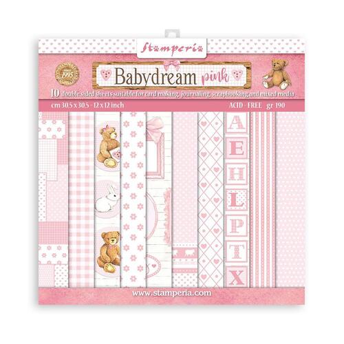 Stamperia - Backgrounds Babydream Pink - 8x8 Paper Pad