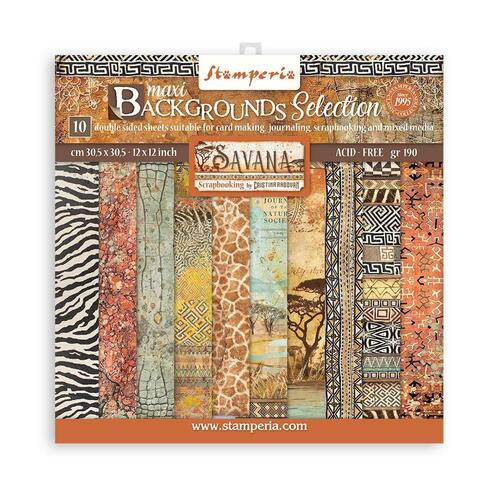Stamperia - Backgrounds Savana - 12x12 Paper Pad